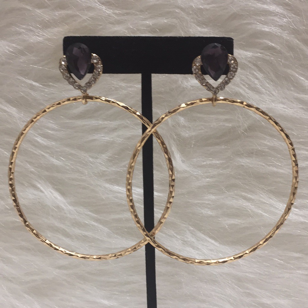 Palm Beach Statement Dangle Hoop Earrings